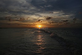 日落,海,夕陽(yáng)大海