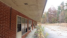 建筑老,棄,窗口