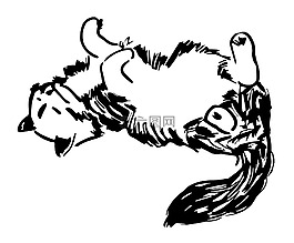 貓,動物,墨水