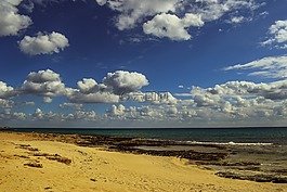 海灘,空,海