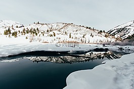 雪,湖,山