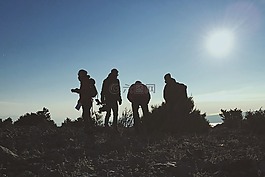 山頂,一群人,相機