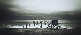 自然,海灘,岸