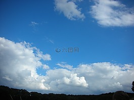 天空,云,藍色