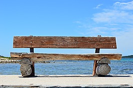 長(zhǎng)凳,海,天空