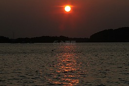 日落,艾塞克斯河,河