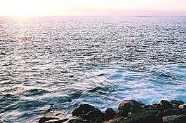 日落,天空,海洋