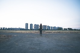 建筑物,女子,單
