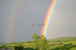 彩虹,原野,農場