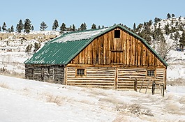 谷倉,木材,雪