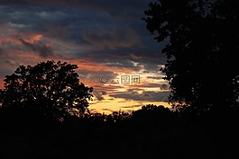 晚上,天空,云