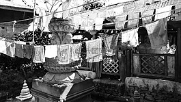 尼泊爾,寺,旗