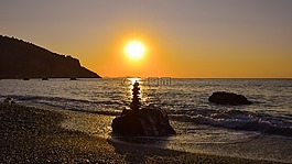 日出,太陽,海