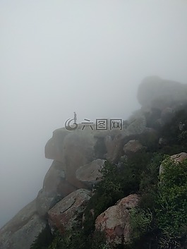 懸崖,人,sillhouette