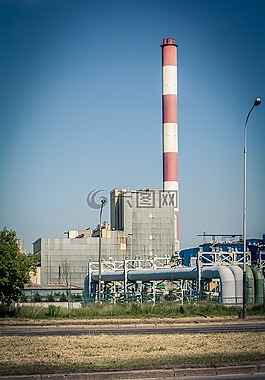 電力站,煙囪,天空