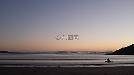 船,人,sillhouette