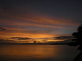 日落,太陽