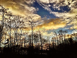 天空,日落,黃昏