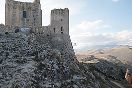 罗卡 calascio,城堡,墙壁