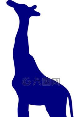 長(zhǎng)頸鹿,紫色,側(cè)影