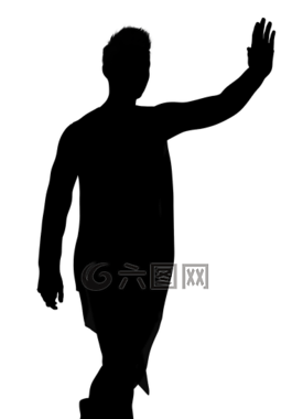 剪影,男子,休閑