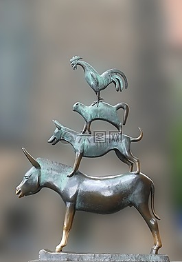 不来梅镇的音乐家,纪念碑,童话故事