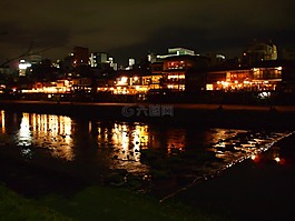 京都,夜,鸭川