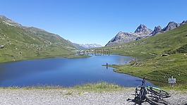 山地自行車,bergsee,釣魚者