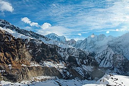 山,峽谷,雪