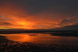 日落,海,顏色