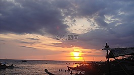 日落,云,自然