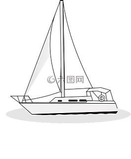 船,游艇,帆