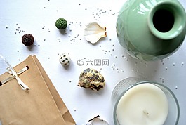 海洋主題,貝殼,蠟燭