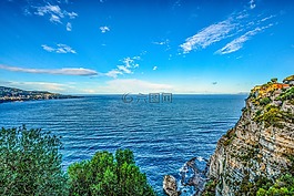 阿馬爾菲,山坡上,海