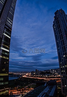 漢城,城市,摩天樓