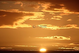 日落,太陽,abendstimmung