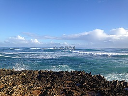 波,海岸,天空