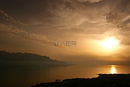 蒙特勒,瑞士,湖