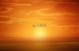 日落,太陽,橙