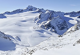雪,山,冬天