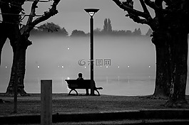 晚上,abendstimmung,霧