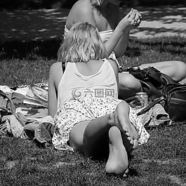 女子,公園,巴黎