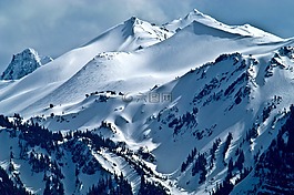 山,雪覆蓋,景觀