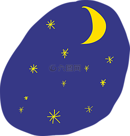 天空,明星,月亮