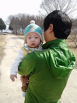 老爸,步行,嬰兒