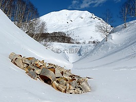 冬季,雪,雪堆