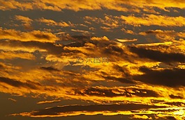 日落,天空,云