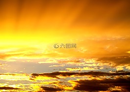 日落,天空,云