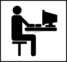 計算機,辦公桌,男子