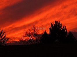 余輝,日落,傍晚的天空